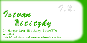 istvan mititzky business card